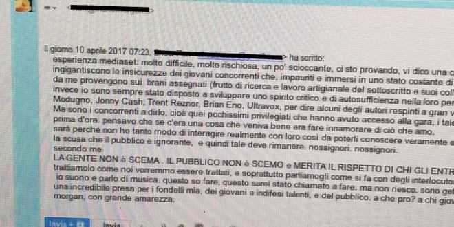 Amici 2017, la lettera di Morgan: “mi tappavano la bocca”