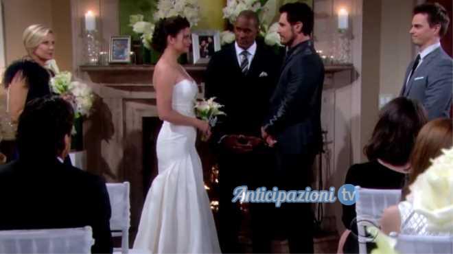 Anticipazioni Beautiful, puntate settimana 18-22 maggio 2015: Bill e Katie sposi e Brooke ubriaca!