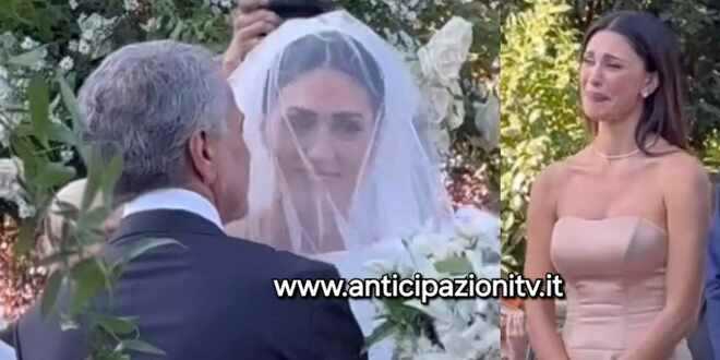 Cecilia Rodriguez arriva all’altare con suo papà Gustavo: la forte reazione di Belen