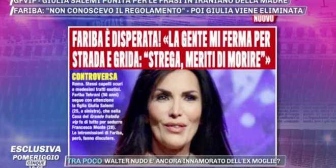 Grande Fratello Vip, Fariba Tehrani aggredita per strada: “Strega devi morire!”