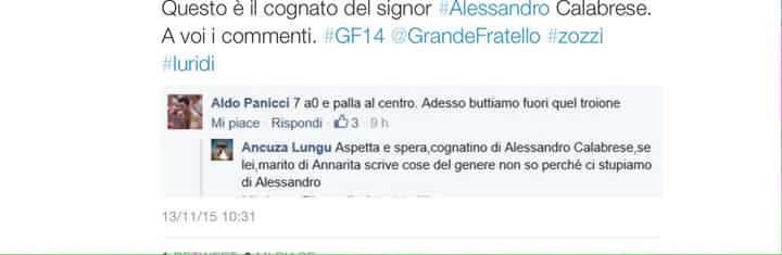 News Grande Fratello 14, il cognato di Alessandro su Federica: “Facciamo uscire quel tro**ne!”