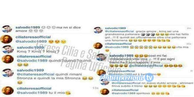 Uomini e Donne news: Teresa e Salvatore in partenza si scambiano messaggi d’amore su Instagram