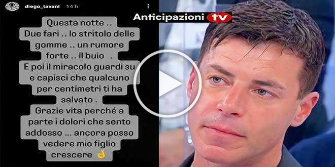 Uomini e Donne, brutto incidente d’auto per Diego Tavani: le rivelazioni social