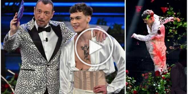 Sanremo 2023, Amadeus non condanna il gesto di Blanco