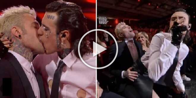 Sanremo 2023, esposto contro Fedez e Rosa Chemical: accusati di atti osceni in diretta